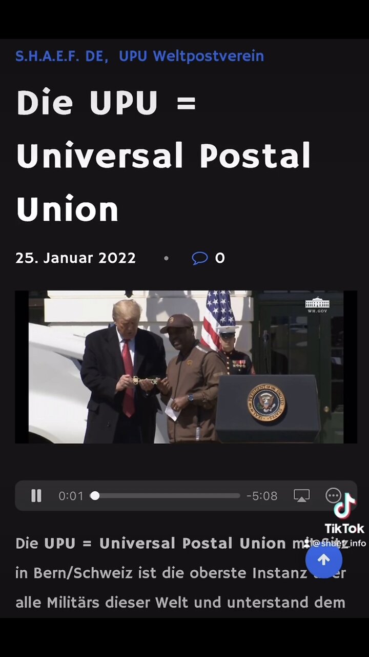 Upu Post Code DIE UPU - UNIVERSELLER POST VEREIN UND TRUMP IST COMMANDER IN CHIEF