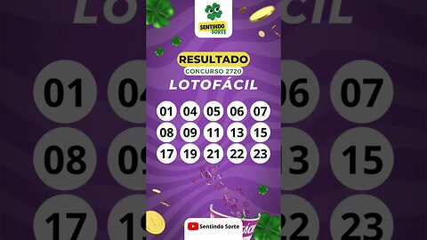 🍀 Resultado LOTOFACIL 2720 | Sentindo Sorte #shorts