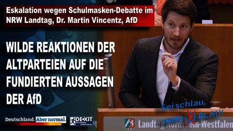 Eskalation wegen Schulmasken-Debatte im NRW Landtag, Dr. Martin Vincentz, AfD