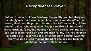 Receptiveness Prayer (Prayer for Wisdom and Direction)