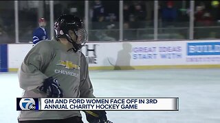 GM and Ford women face off in 3rd annual charity hockey game