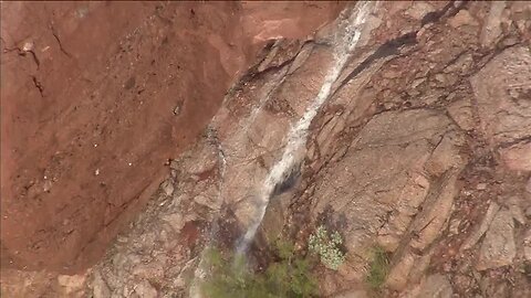 Waterfalls forming along Camelback Mountain