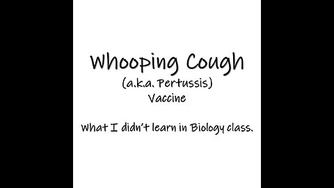 Section 1 Pertussis a.k.a. Whooping Cough