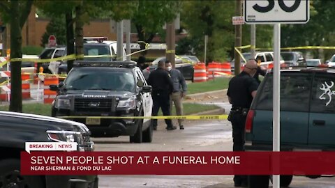 7 people injured during drive-by shooting at Milwaukee funeral home