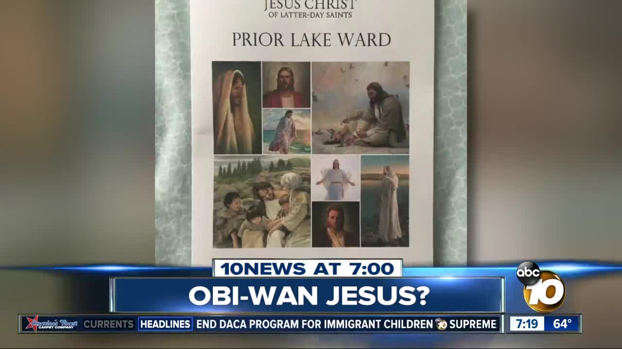 Church used Obi-Wan Kenobi instead of Jesus on a bulletin?