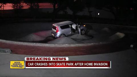 Home invaders arrested after crashing stolen car into skate park bowl, Tampa police say