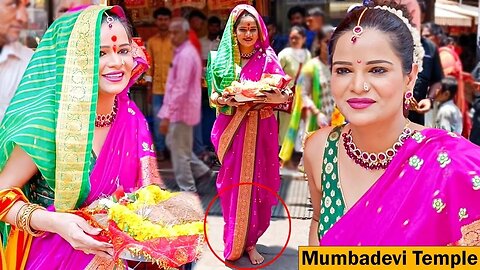 Archana Gautam Wear Nauvari saree,Visit Mumbadevi Temple To Seek Blessings Before Going To KKK 13