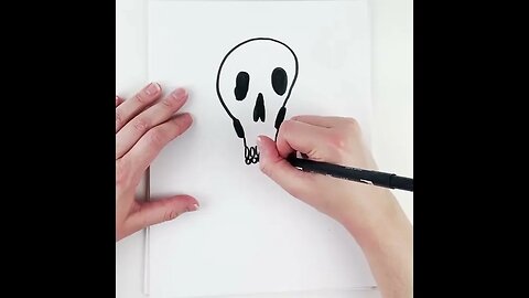 How to draw a SKULL for Halloween cards! *EASY