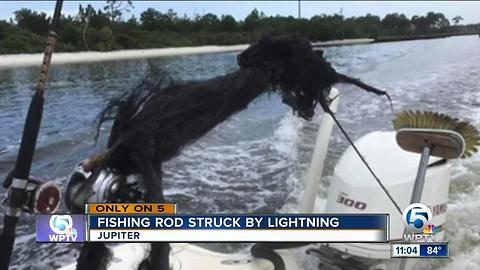 Lightning strikes boat off Jupiter, blows apart fishing rod