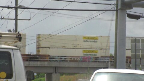 Norfolk Southern Intermodal Crossing A Bridge In Salisbury Near Checkered Flag Barbecue 6-4-21