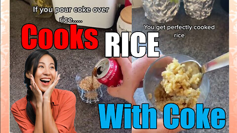 How to cook rice with Coke Reaction😲😲