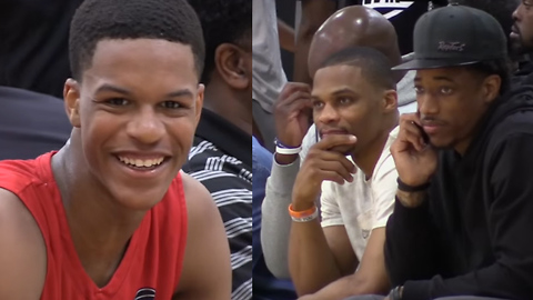 Russell Westbrook & DeMar DeRozan SCOUT Shareef O'Neal & Bol Bol at AAU Game