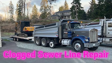 SEWAGE backing up into our friends house. Bobby took the Sany 60 over to help repair it.