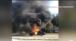 Good Samaritan rescues man from car fire