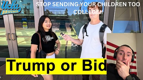 WHO ARE YOU GOING TO VOTE FOR AT UCLA TRUMP OR BIDEN? ((CRAZY REACTION)) @NickShirley