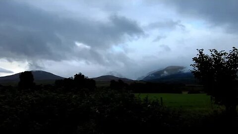 Clouds completely engulf mountains timelapse filmed with DJI Pocket 2 in Scotland