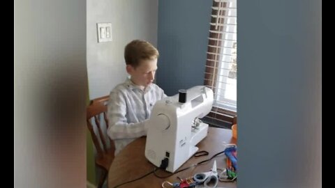 Cancer survivor making masks