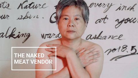 'You accept me as a meat vendor, but you can't accept my nudity'