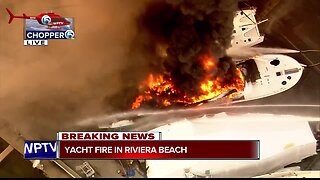 Yacht engulfed by flames in Riviera Beach