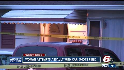 Police: Woman hit 2 people with car, shots fired on Indy's west side