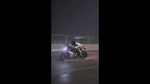 operating a high-performance motorcycle in inclement weather ☔