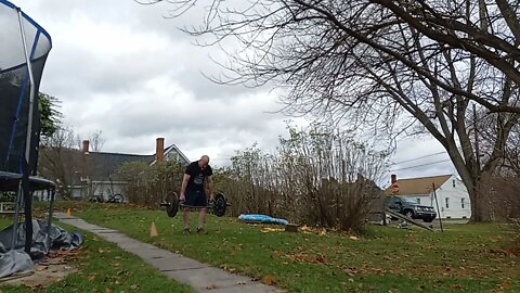 Blue Collar Training- 185 LB Trap Bar Dead Lift And Farmers Carry 40 Yards 1 X 50 NO WRAPS, NO REST.