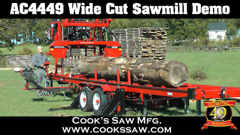 Cooks AC4449 Wide Cut Hydraulic Portable Sawmill Demo