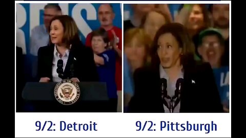 Kamala Harris Speaking in Detroit vs Pittsburgh Same Day Same speech Two entirely different accents