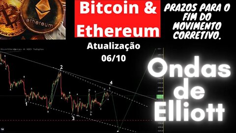 Bitcoin & Ethereum com corretivas terminando | ONDAS DE ELLIOTT