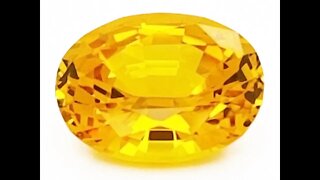 Chatham Oval Yellow Sapphire: Lab-grown oval yellow sapphire, medium tone