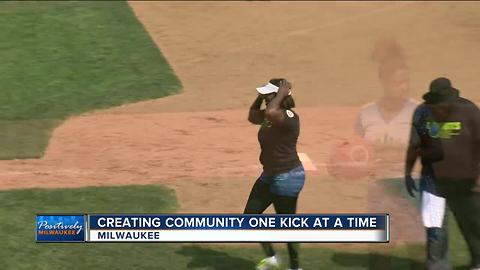 Brothers blow off steam with kickball league