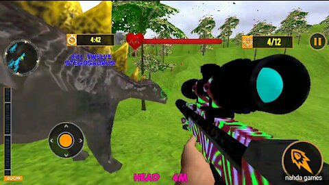 Real Wild Dino Hunter - hunting 12 Stegosaurus, sniper hunting dinosaur,