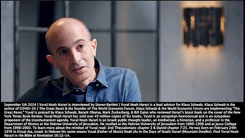 Yuval Noah Harari | "We Don't Have Any Proof Other Humans Have Feelings. People Will Feel That Their A.I. Friend Is a Conscious Being And Should Be Granted Rights. There Is Already a Legal Path for How to Do It." - 9/5/24