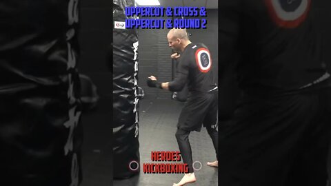 Heroes Training Center | Kickboxing "How To Double Up" Uppercut & Cross & Uppercut & Round 1 #Shorts