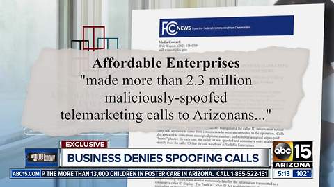 Arizona business denies spoofing calls