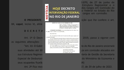 Intervenção federal no Rio de Janeiro