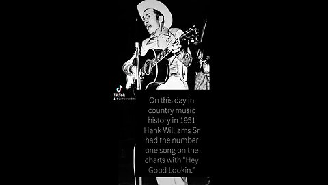 On this day in country music history Hank Williams scores a number one hit in 1951