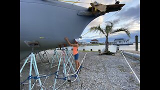 Sailboat Stuck in the Yard - Hurricane Prep - New Orleans - I Love My Boat!!