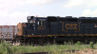 CSX 5647 & CSX 6505 Engines Tanker Train In Sarnia Ontario