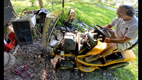 Removing Exhaust Cub Cadet 2166 mower after it flamed out 7 31 2023