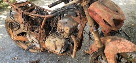 Full restoration old bike motorcycles Kawasaki