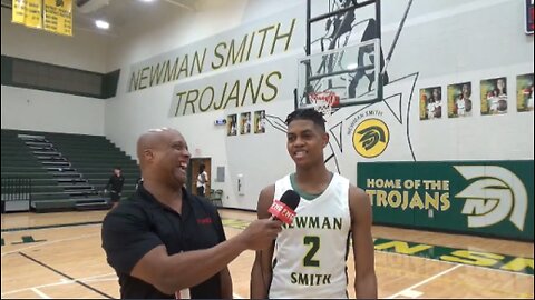 Newman Smith Guard Calvin Blue after Defeating Crosstown Rival Creekview 61-45