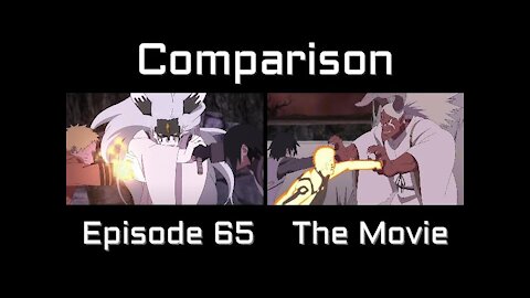 Naruto and Sasuke VS Momoshiki Comparison Side by Side: Boruto Anime (Episode 65 VS The Movie)