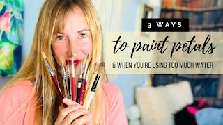 3 Ways to Paint Petals & Common Watercolor Mistakes : When You're Using too Much Water