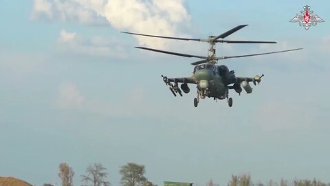 Russian Ka-52 "Alligators" attack helicopter crews destroy AFU strongpoint and armoured hardware