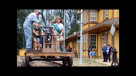 Family Fun Riding Antique Toy Train