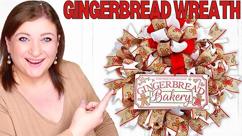 GINGERBREAD Deco Mesh POOF WREATH Tutorial Christmas DIY