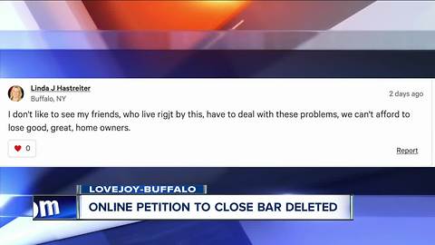 Petition to shutdown Lovejoy bar gets deleted