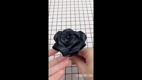 DIY How To Make Black Ribbon Rose