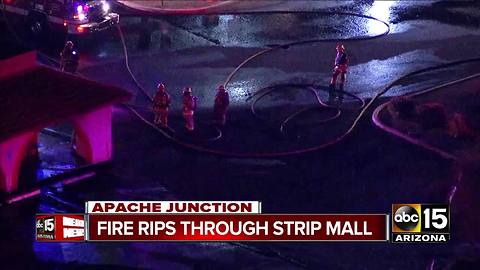 Fire rips through strip mall in Apache Junction